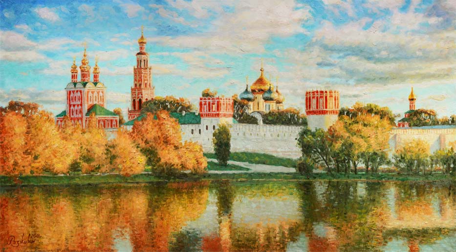 Осень отражается в воде - 1, Игорь Разживин, Купить картину Масло