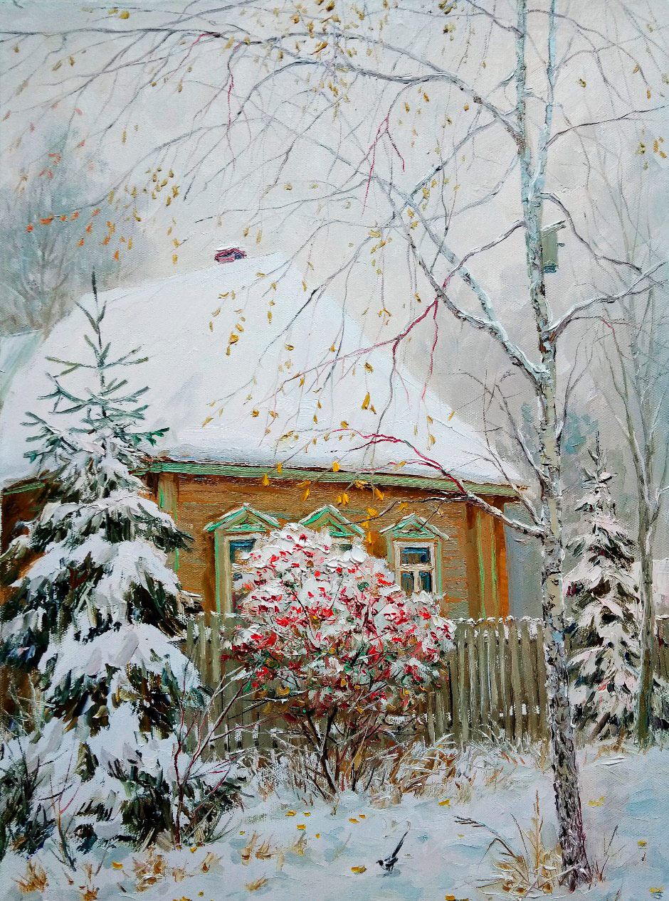 Неожиданный снег - 1, Вячеслав Чердаков, Купить картину Масло