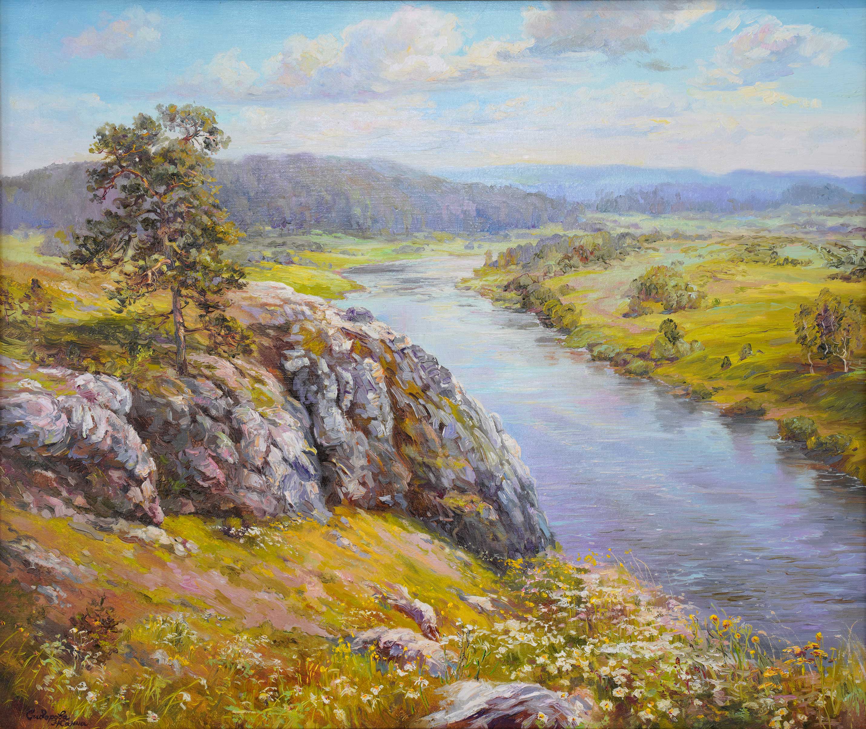 Цветущее лето на реке Чусовой - 1, Жанна Сидорова , Купить картину Масло