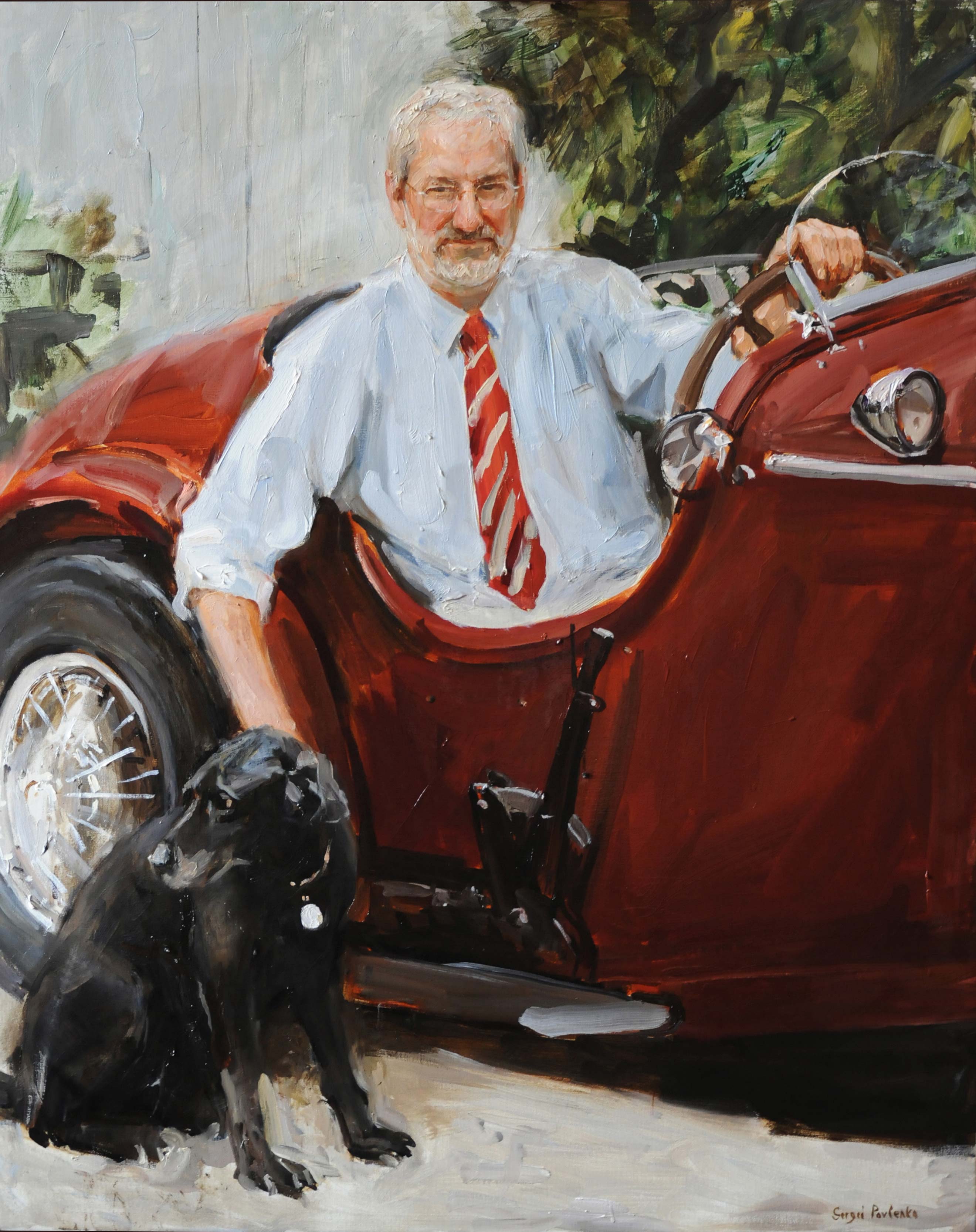 Портрет мужчины с собакой - 1, Сергей Павленко, Купить картину Масло