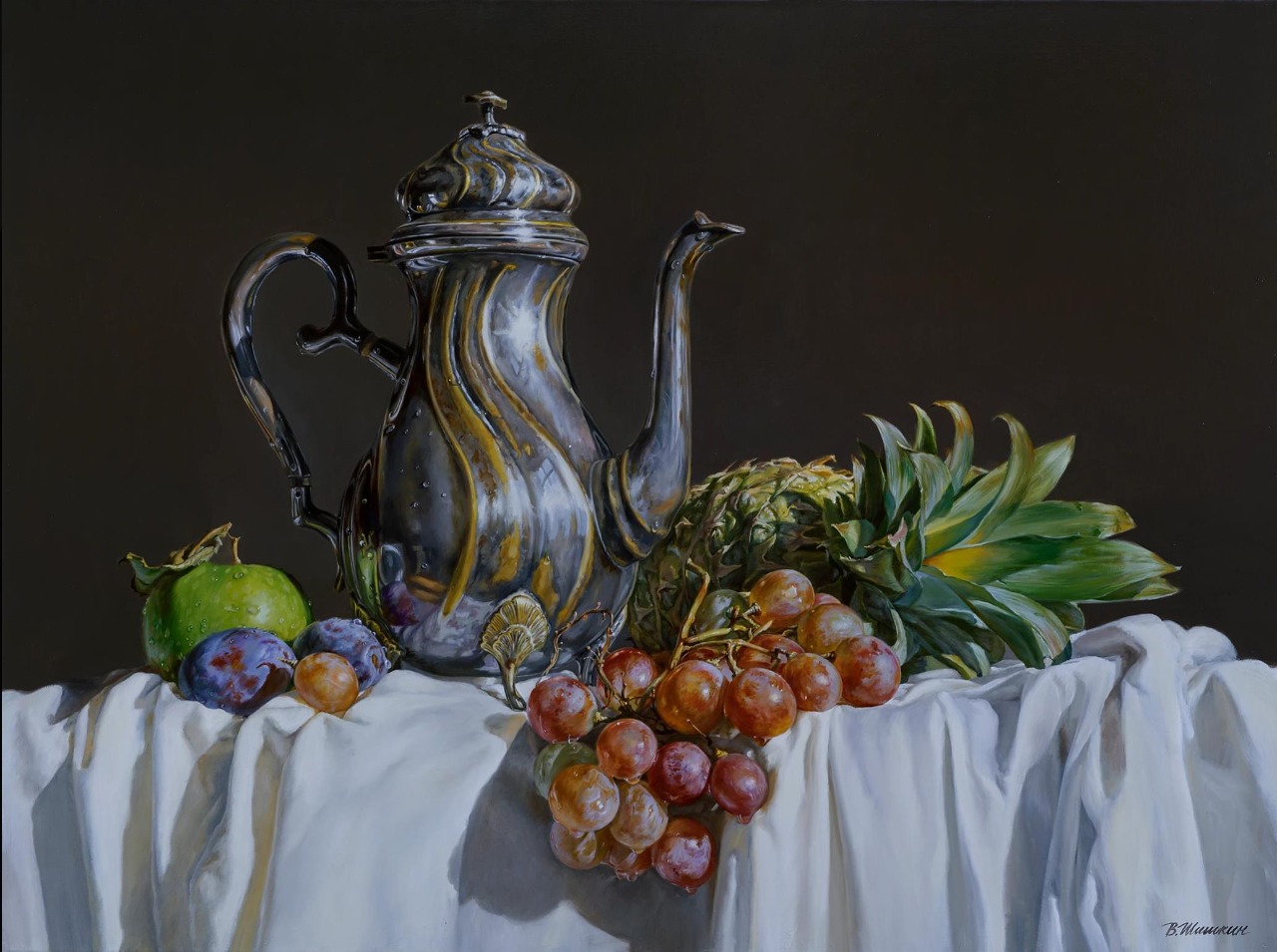 Чайник с фруктами - 1, Валерий Шишкин , Купить картину Масло