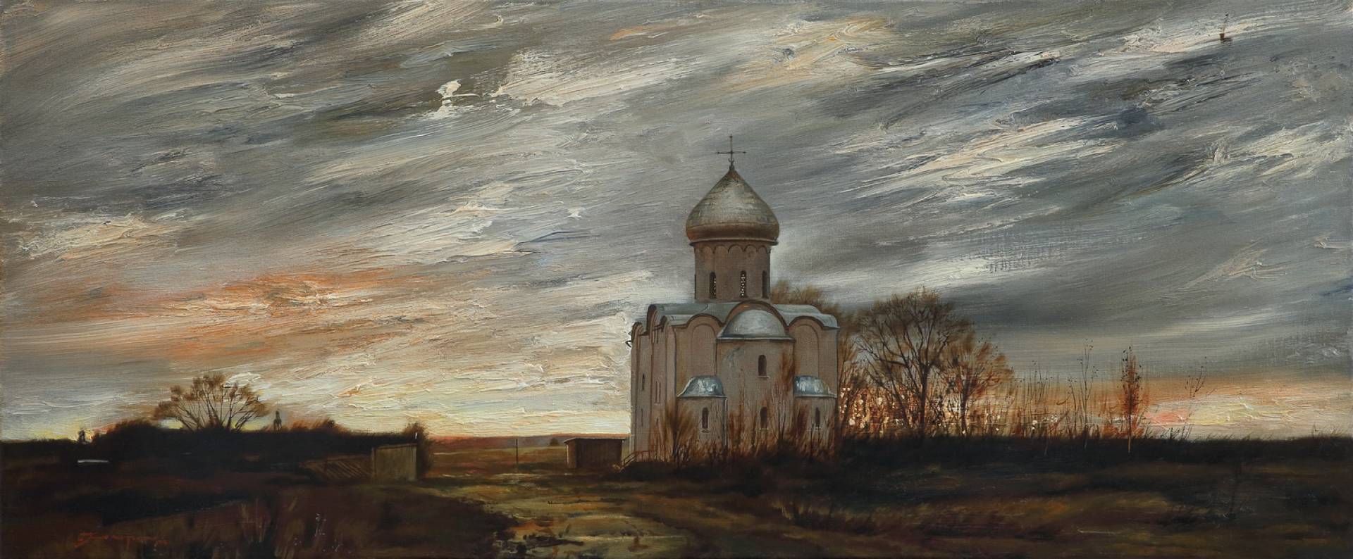 Закат в Новгороде  - 1, Илья Хохрин , Купить картину Масло
