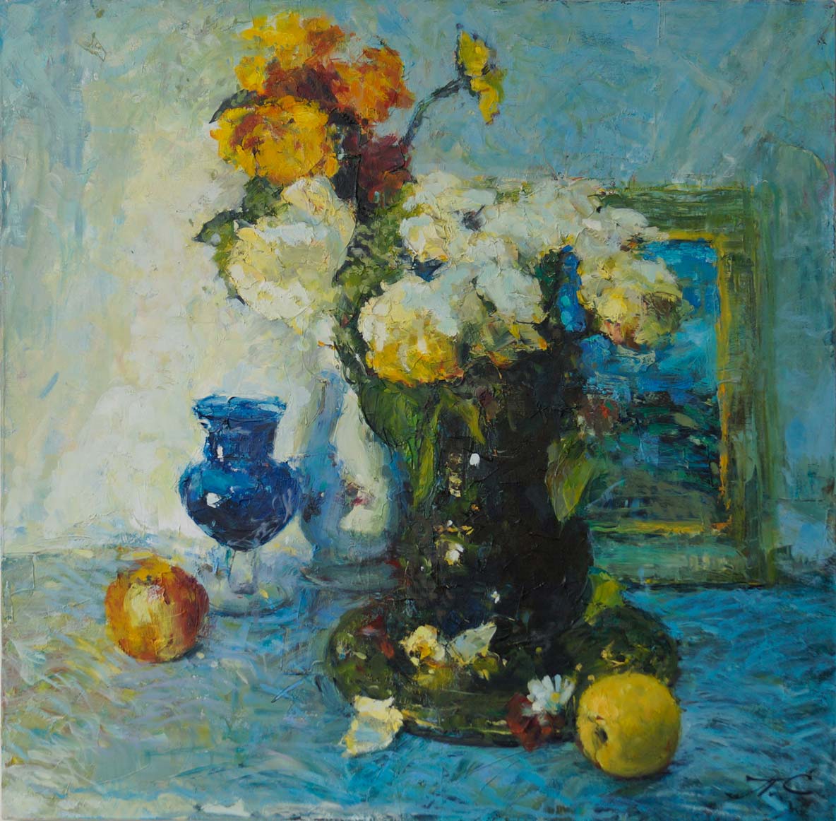 Натюрморт с синей вазой - 1, Сергей Прохоров , Купить картину Масло