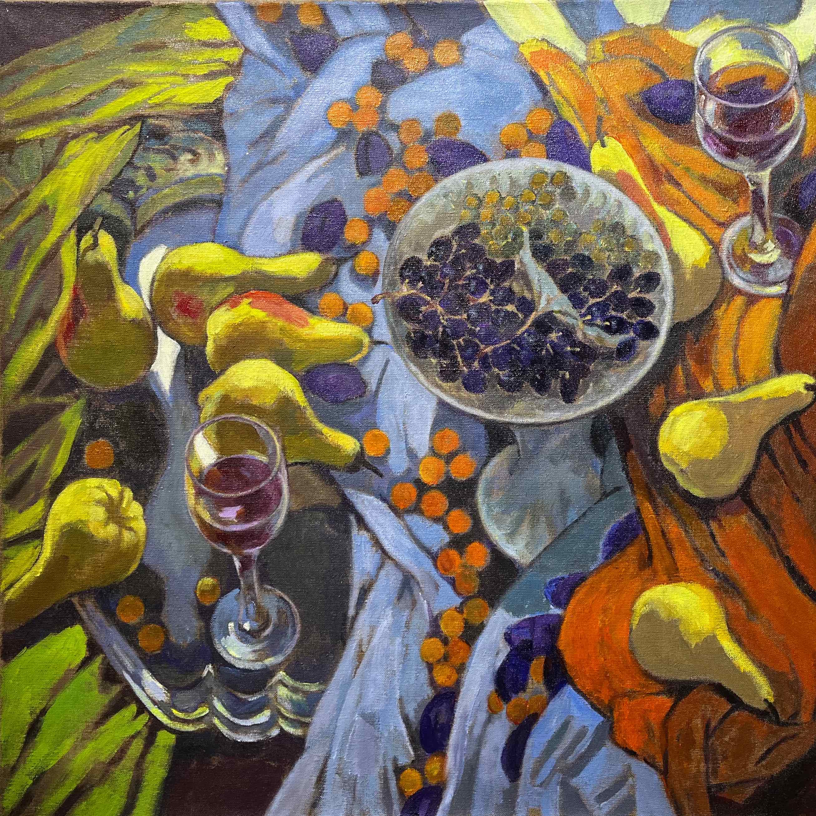 Вино и фрукты - 1, Анатолий Какалов, Купить картину Акрил