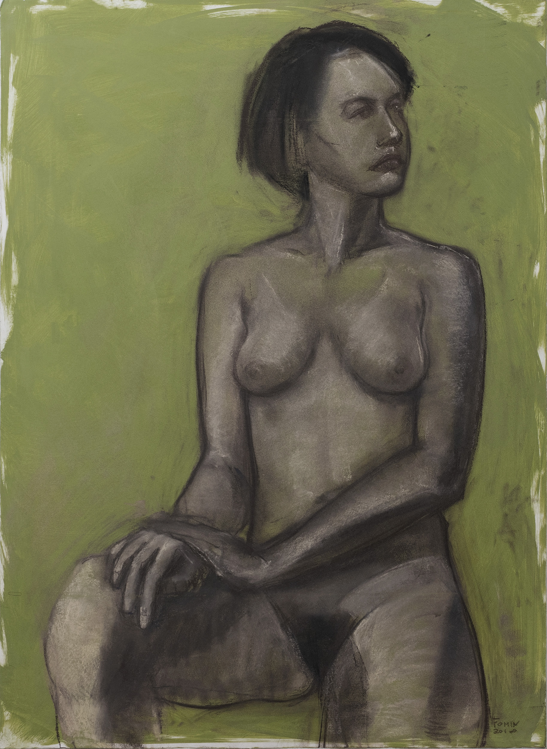 Девушка на зеленом, Константин Фомин, Купить картину Пастель